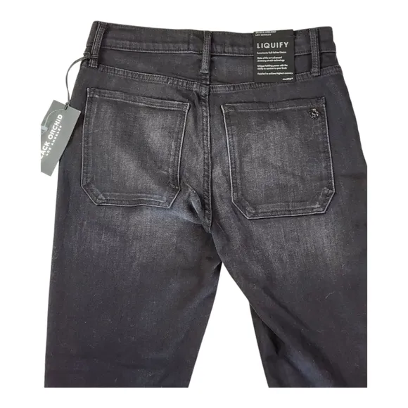 Black Orchid Liquify High Rise Button Fly Skinny Jeans Raw Hem Size 27 NEW