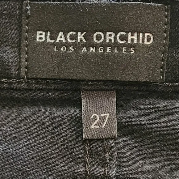 Black Orchid Liquify High Rise Button Fly Skinny Jeans Raw Hem Size 27 NEW