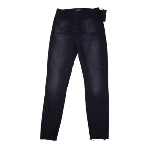 Black Orchid Liquify High Rise Button Fly Skinny Jeans Raw Hem Size 27 NEW