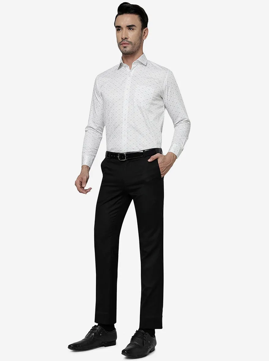 Black Solid Slim Fit Formal Trouser | Metal