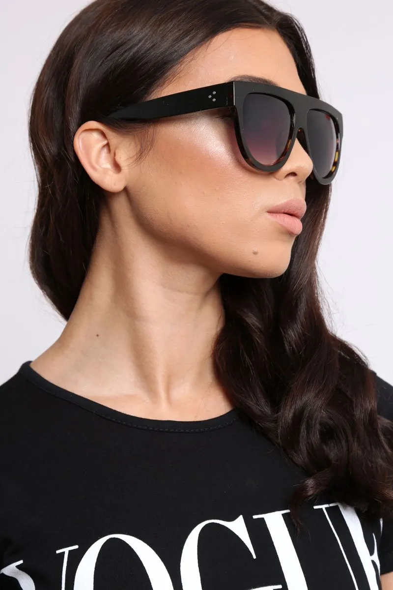 Black Square Oversized Sunglasses- Macy