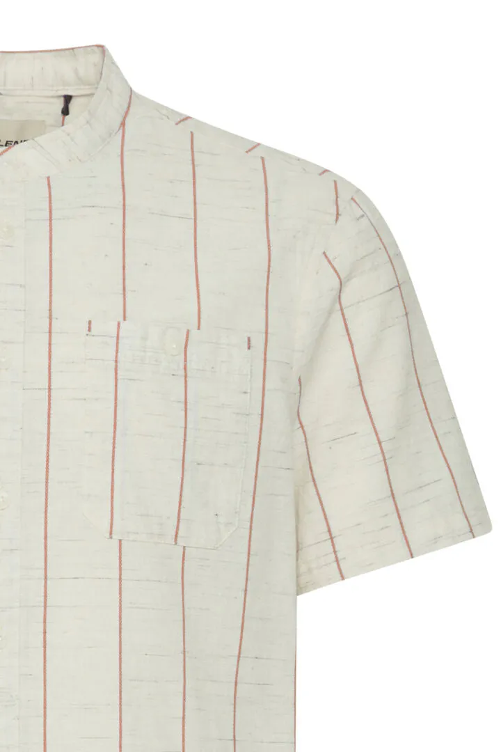Blend Stripped Short Sleeve Shirt Coral Quartz