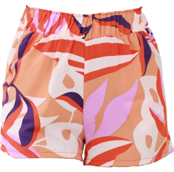 Blooming Lily Mini Ruffle Pocket Shorts -Orange