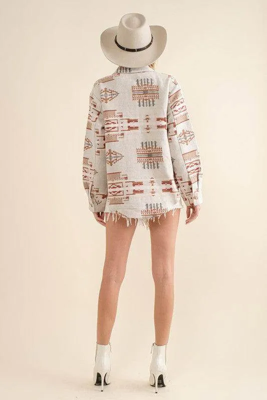 Blue B Exclusive Jacquard Aztec Shirt Jacket