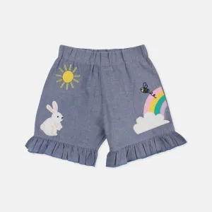 Blue Bunny Applique Shorts