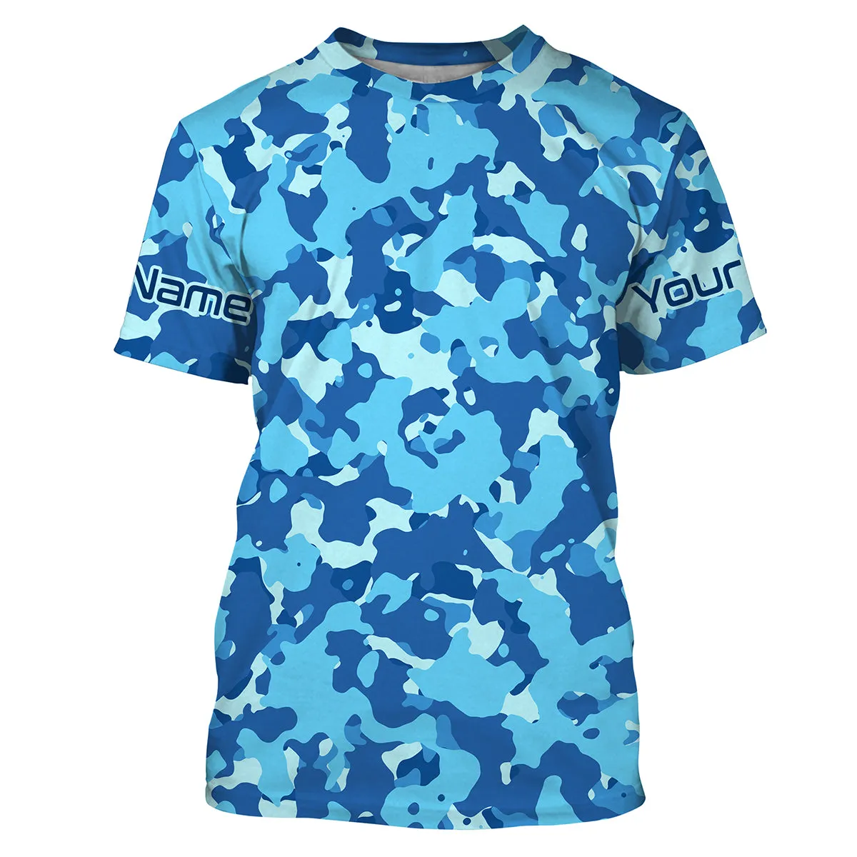 Blue camo Custom UV performance Fishing T Shirts, camouflage Fishing apparel IPHW1729
