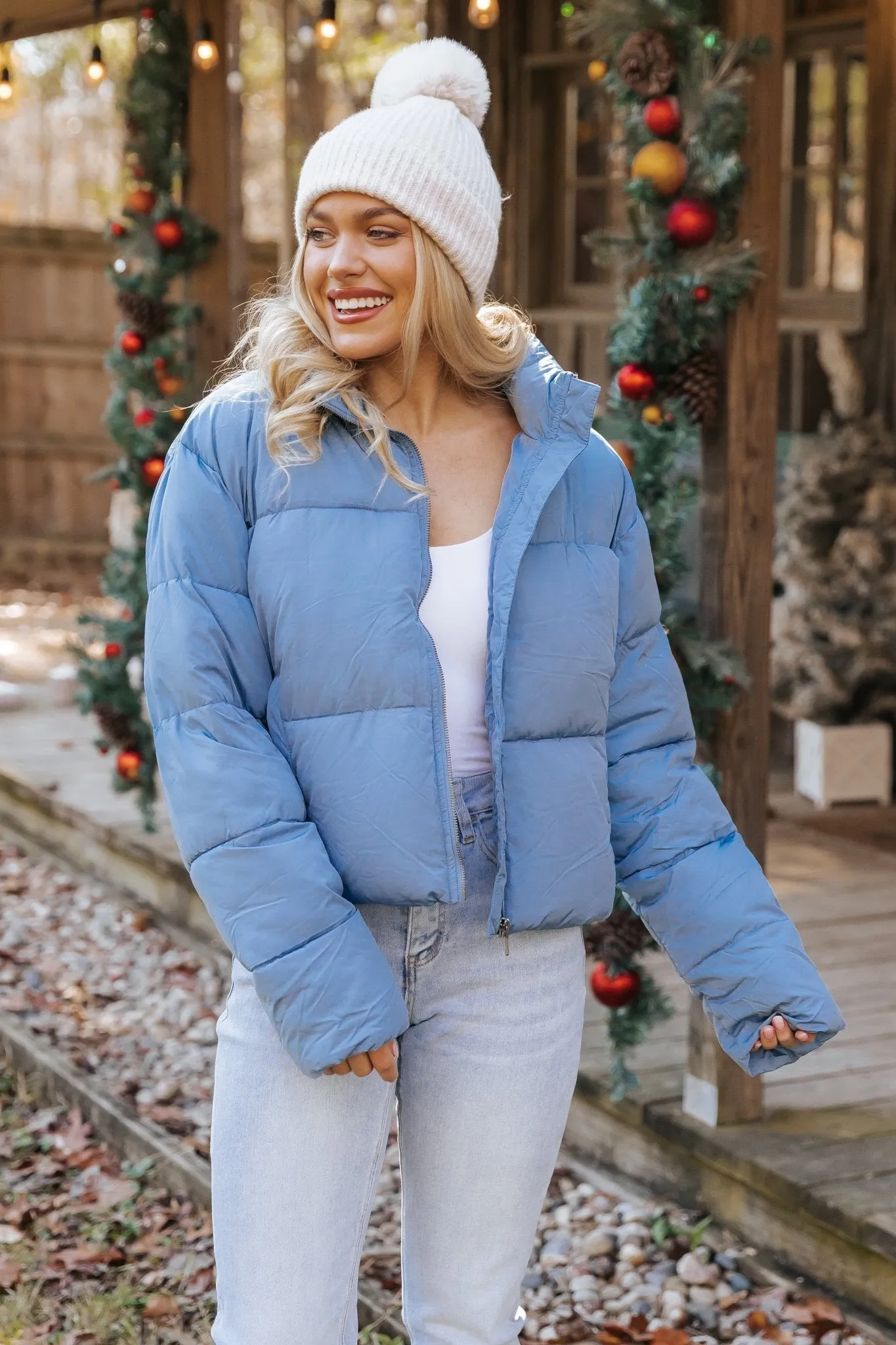 Blue Quilted Puffer Jacket - FINAL SALE