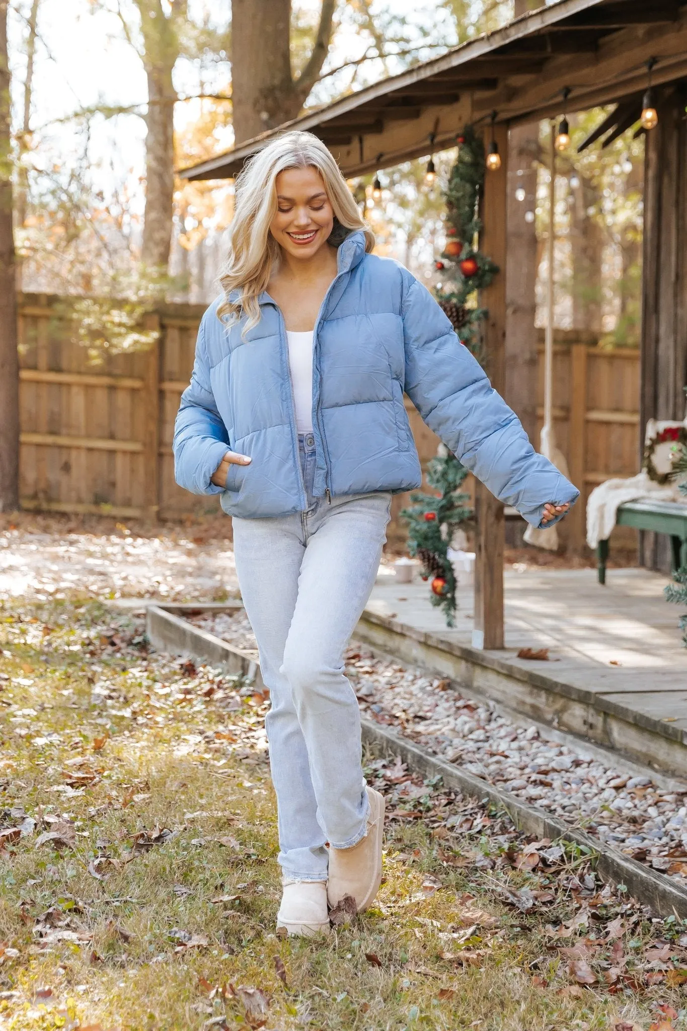 Blue Quilted Puffer Jacket - FINAL SALE