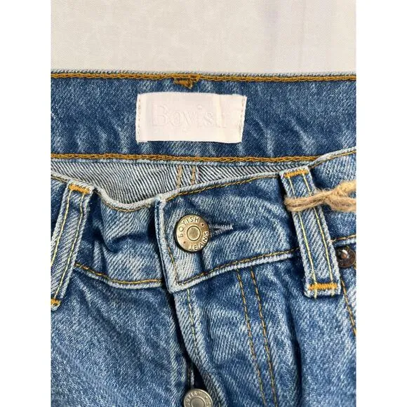 BOYISH The Tommy High Rise Straight Leg button fly Authentic Rigid Jeans size 27