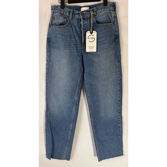 BOYISH The Tommy High Rise Straight Leg button fly Authentic Rigid Jeans size 27