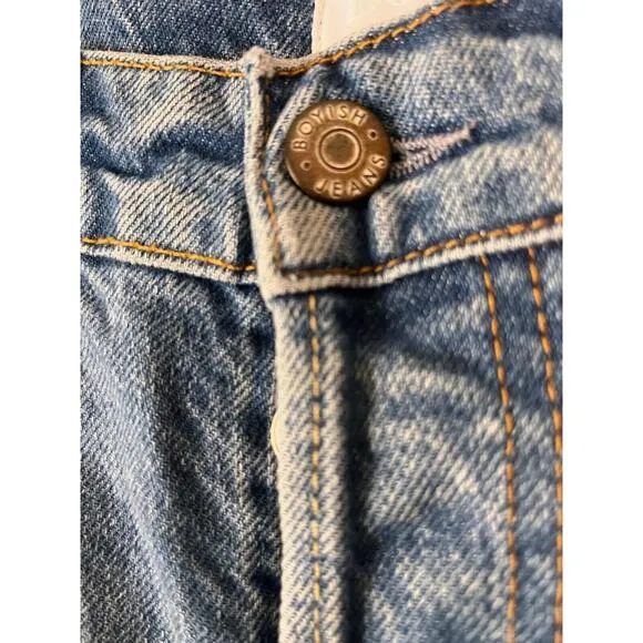 BOYISH The Tommy High Rise Straight Leg button fly Authentic Rigid Jeans size 27