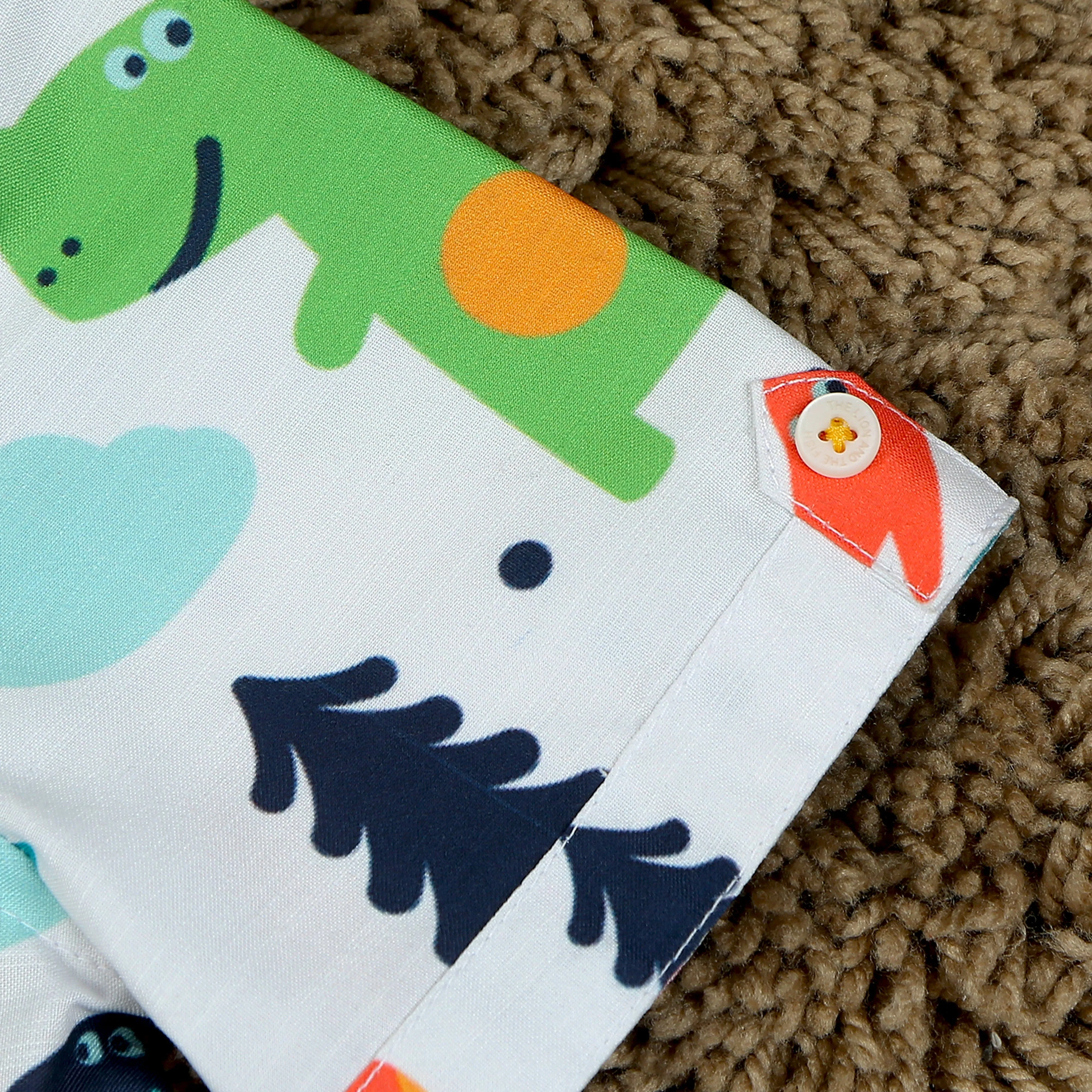 Boys Dinosour Printed Shirt Set Ivory