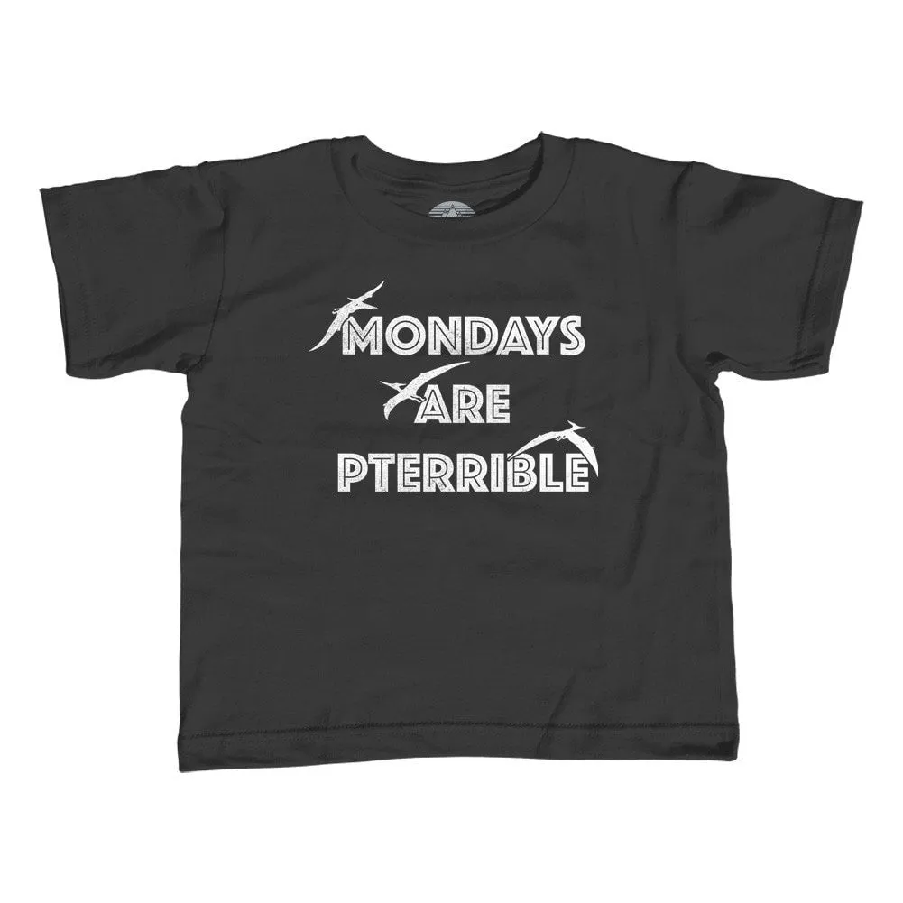 Boy's Mondays Are Pterrible T-Shirt Funny Dinosaur Shirt