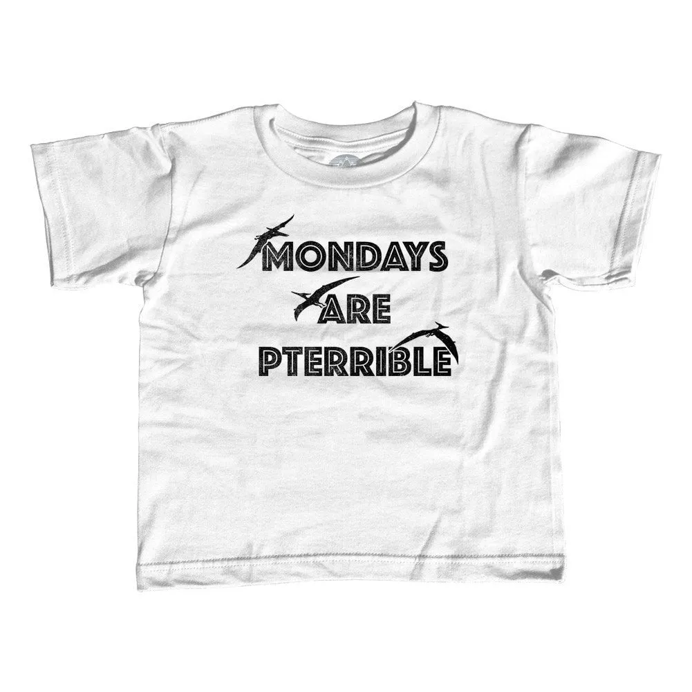 Boy's Mondays Are Pterrible T-Shirt Funny Dinosaur Shirt