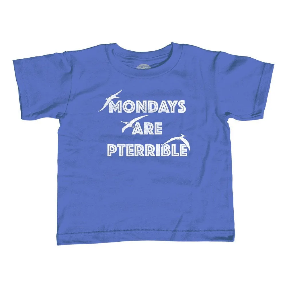 Boy's Mondays Are Pterrible T-Shirt Funny Dinosaur Shirt