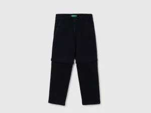 Boy's Solid Straight Fit Convertible Jeans