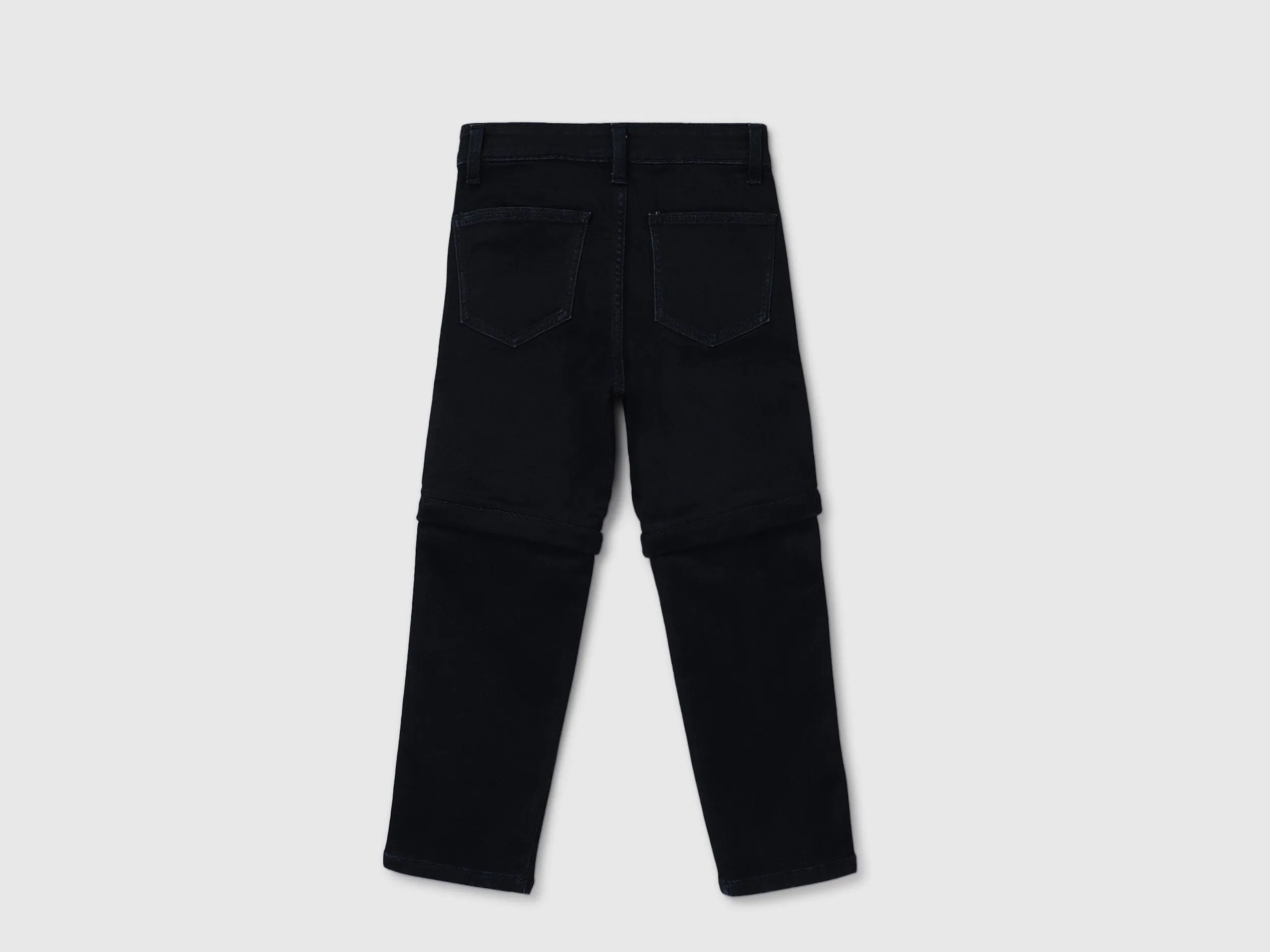 Boy's Solid Straight Fit Convertible Jeans