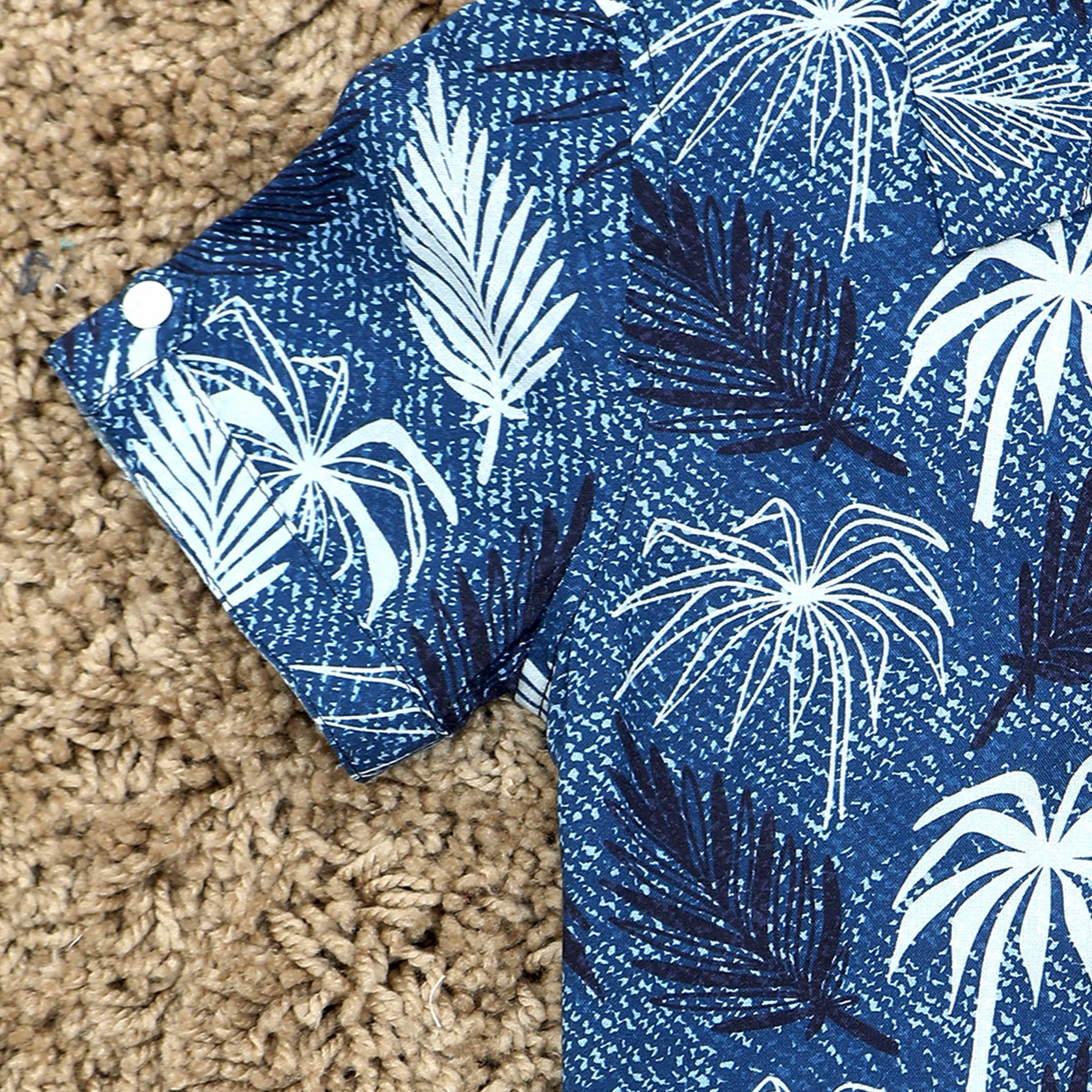 Boys Tree Print Shirt Navy Blue