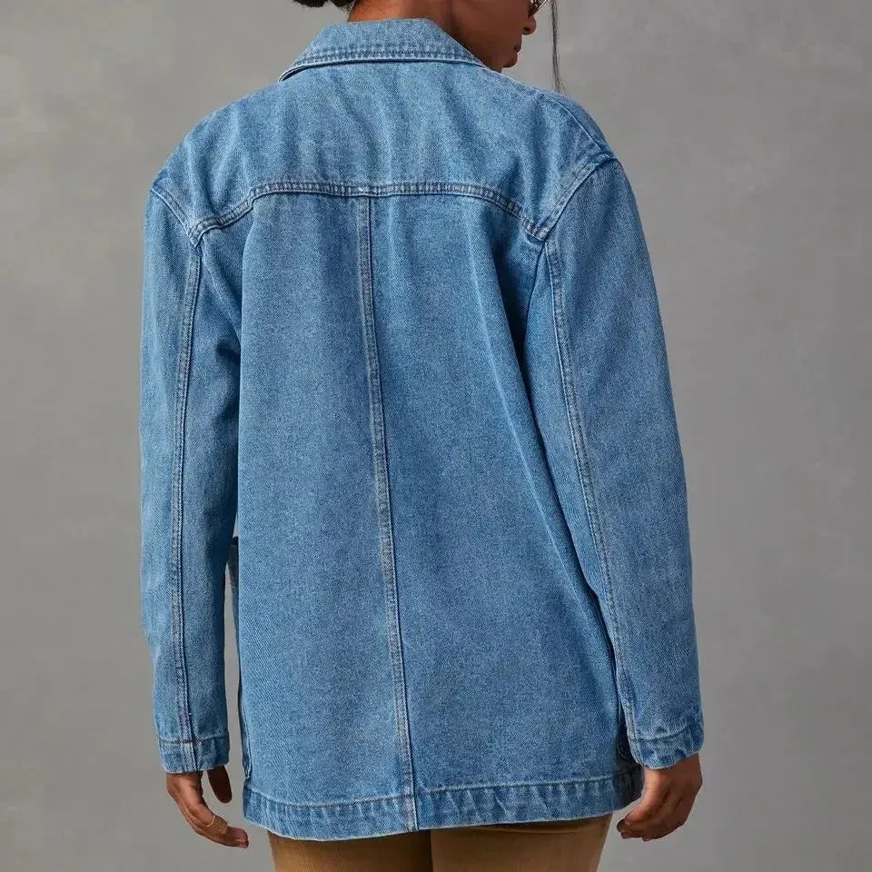 Brooke - Lässiger Herbst Jeansblazer mit Knopftaschen für Damen