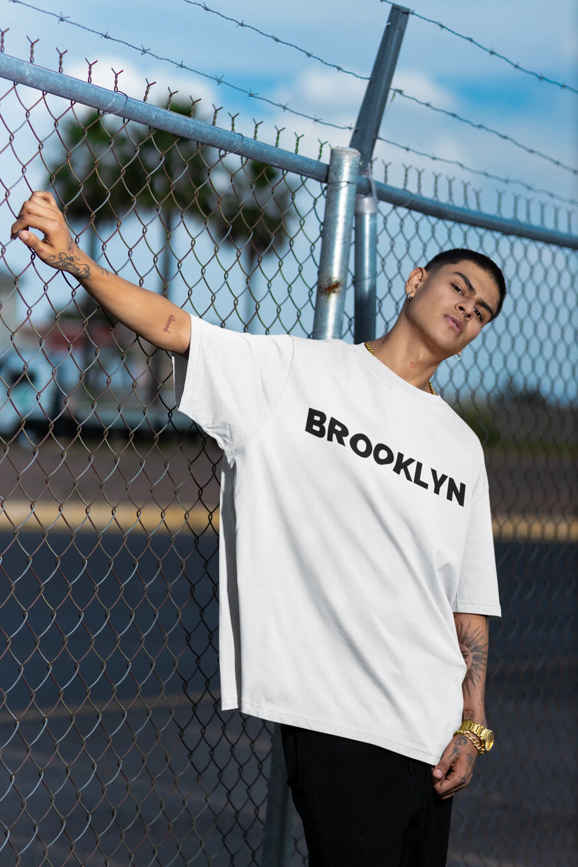 Brooklyn 20 White Oversized T-Shirt For Men