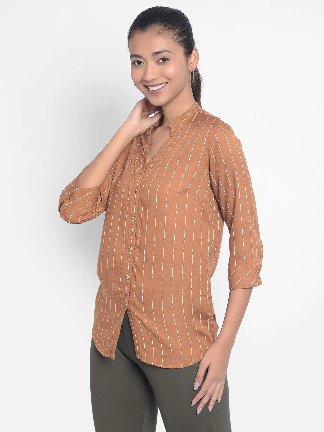 Brown Striped Shirts