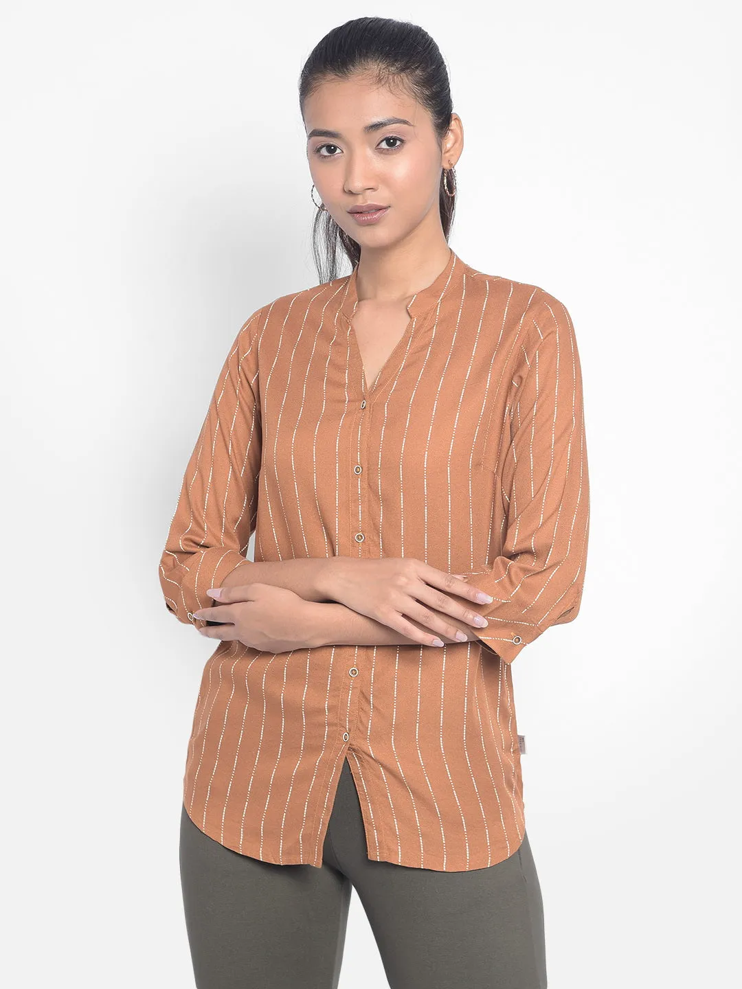 Brown Striped Shirts