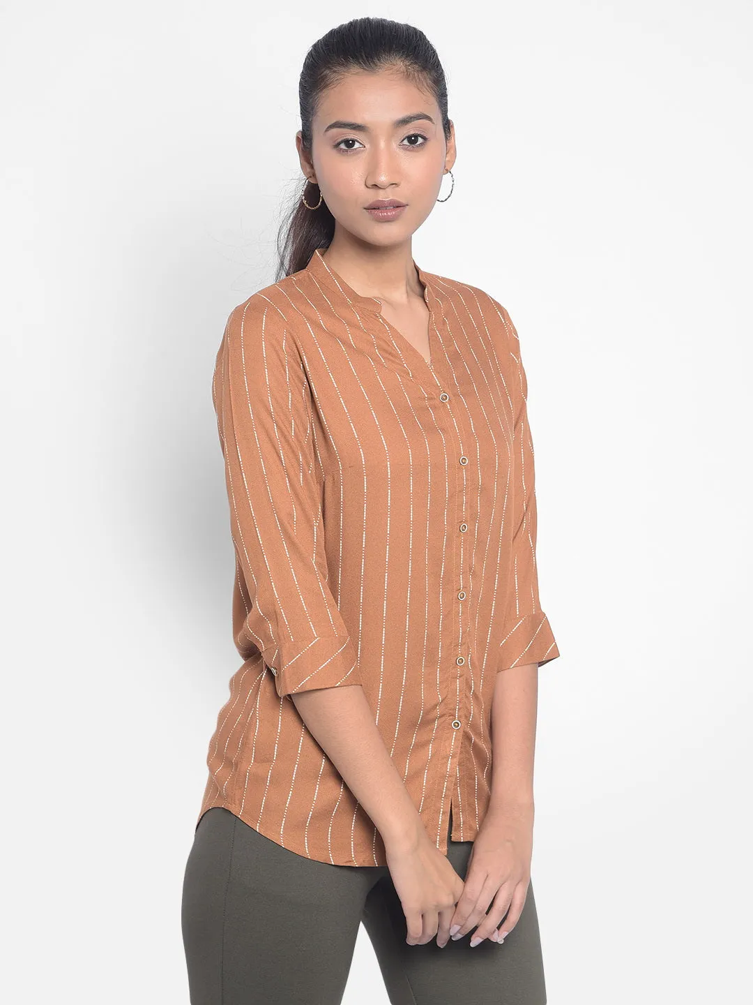 Brown Striped Shirts