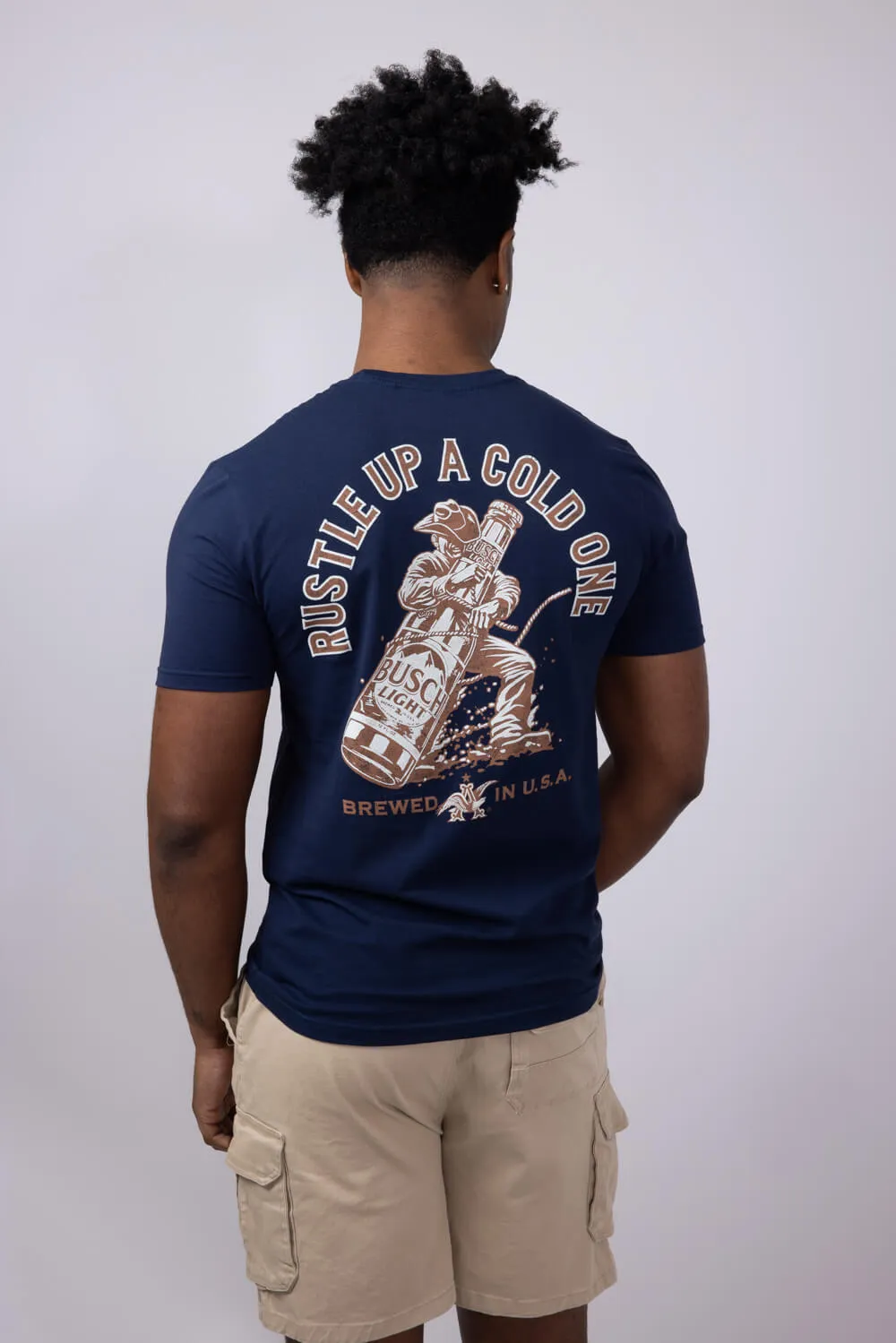 Busch Light Rustle T-Shirt for Men in Navy | 6775-NAVY