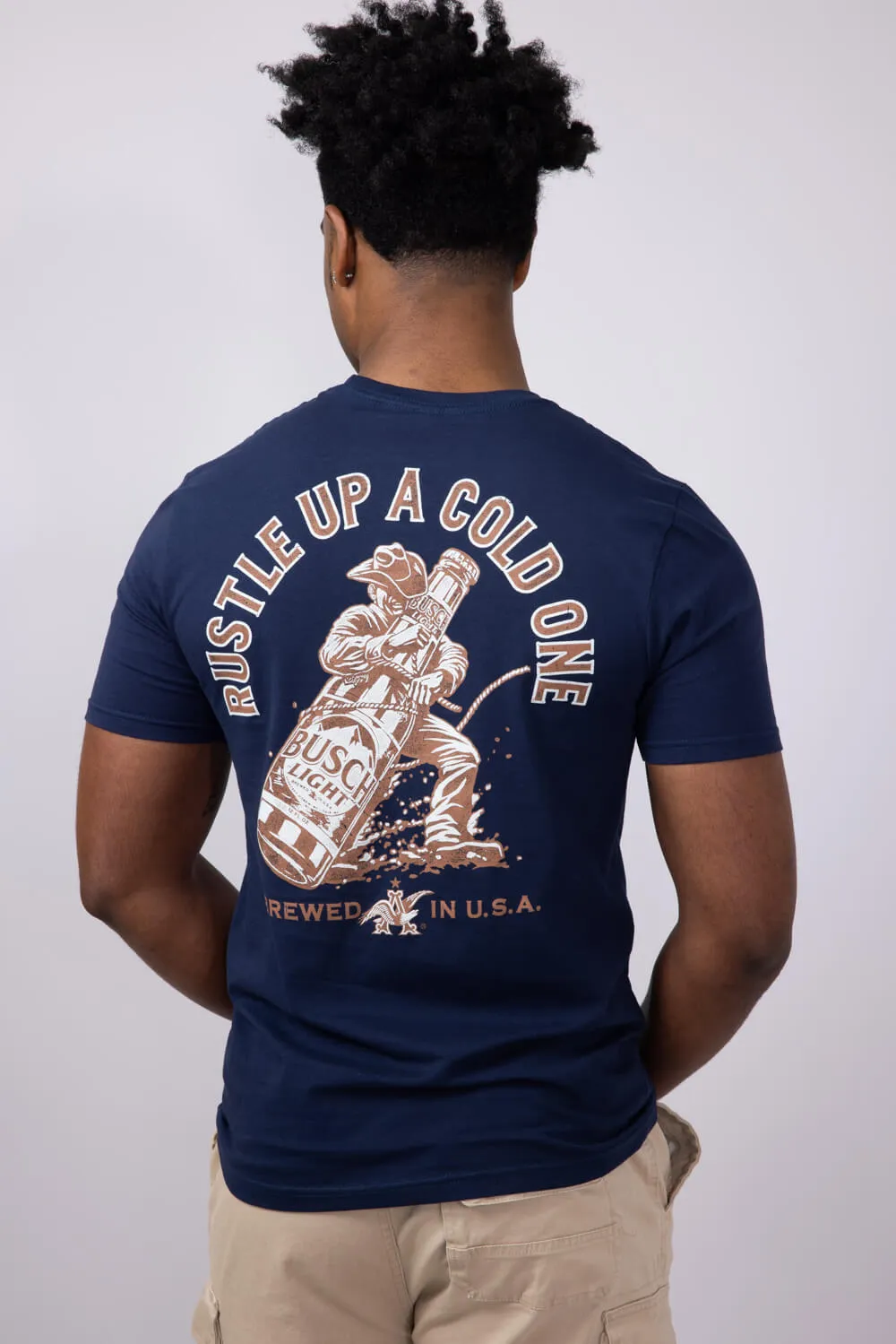 Busch Light Rustle T-Shirt for Men in Navy | 6775-NAVY