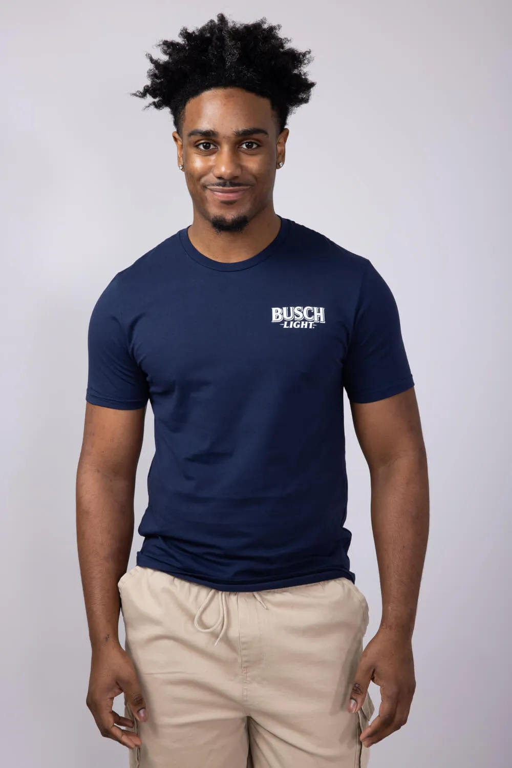 Busch Light Rustle T-Shirt for Men in Navy | 6775-NAVY
