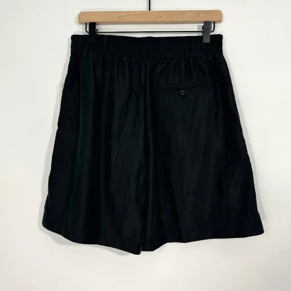 By Anthropologie Women’s Size 8 Medium Black Casual Pleated Long Shorts New