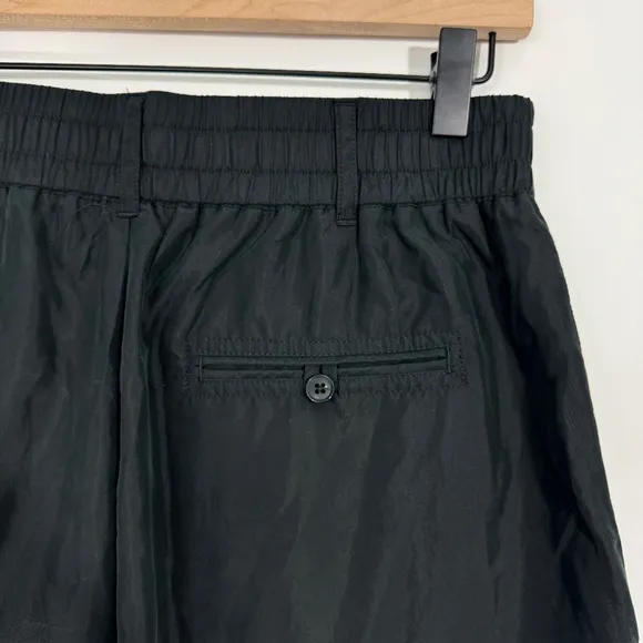 By Anthropologie Women’s Size 8 Medium Black Casual Pleated Long Shorts New
