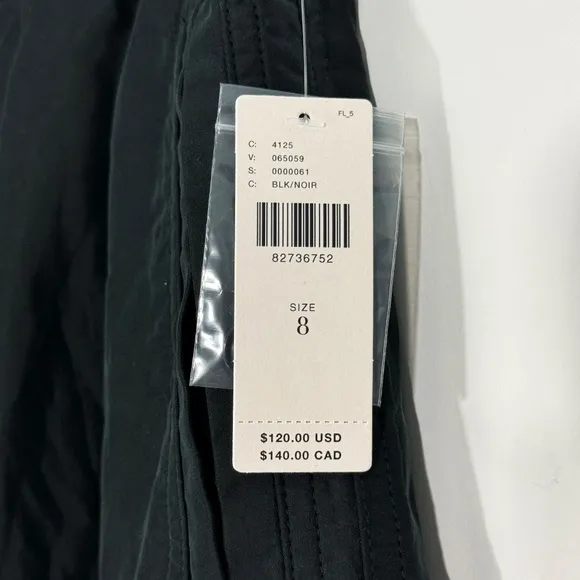 By Anthropologie Women’s Size 8 Medium Black Casual Pleated Long Shorts New