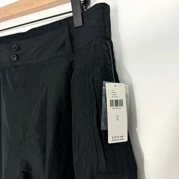 By Anthropologie Women’s Size 8 Medium Black Casual Pleated Long Shorts New