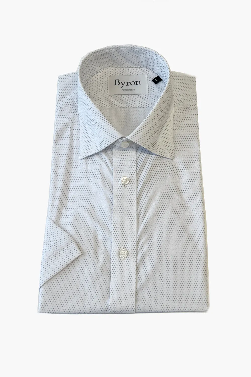 Byron Light Blue Dot SS Peformance Shirt