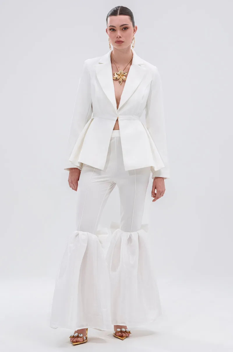 CANARY PEPLUM BLAZER IN WHITE