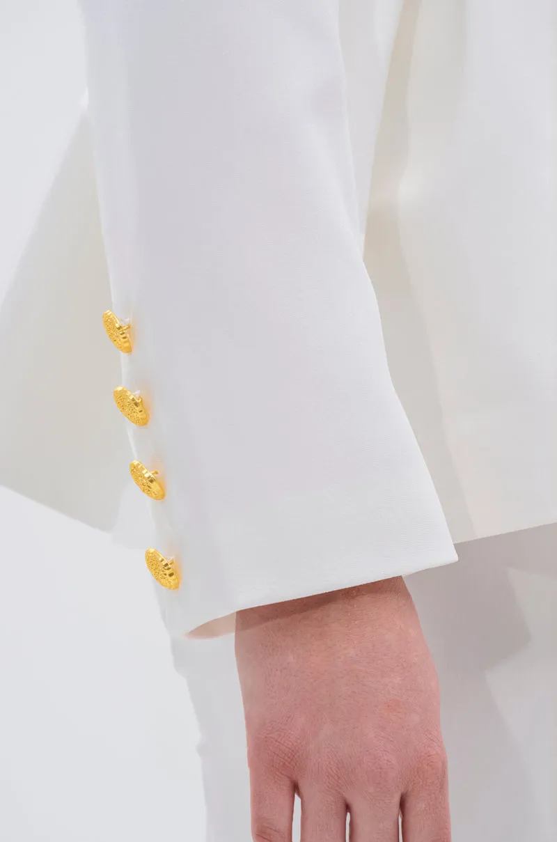 CANARY PEPLUM BLAZER IN WHITE