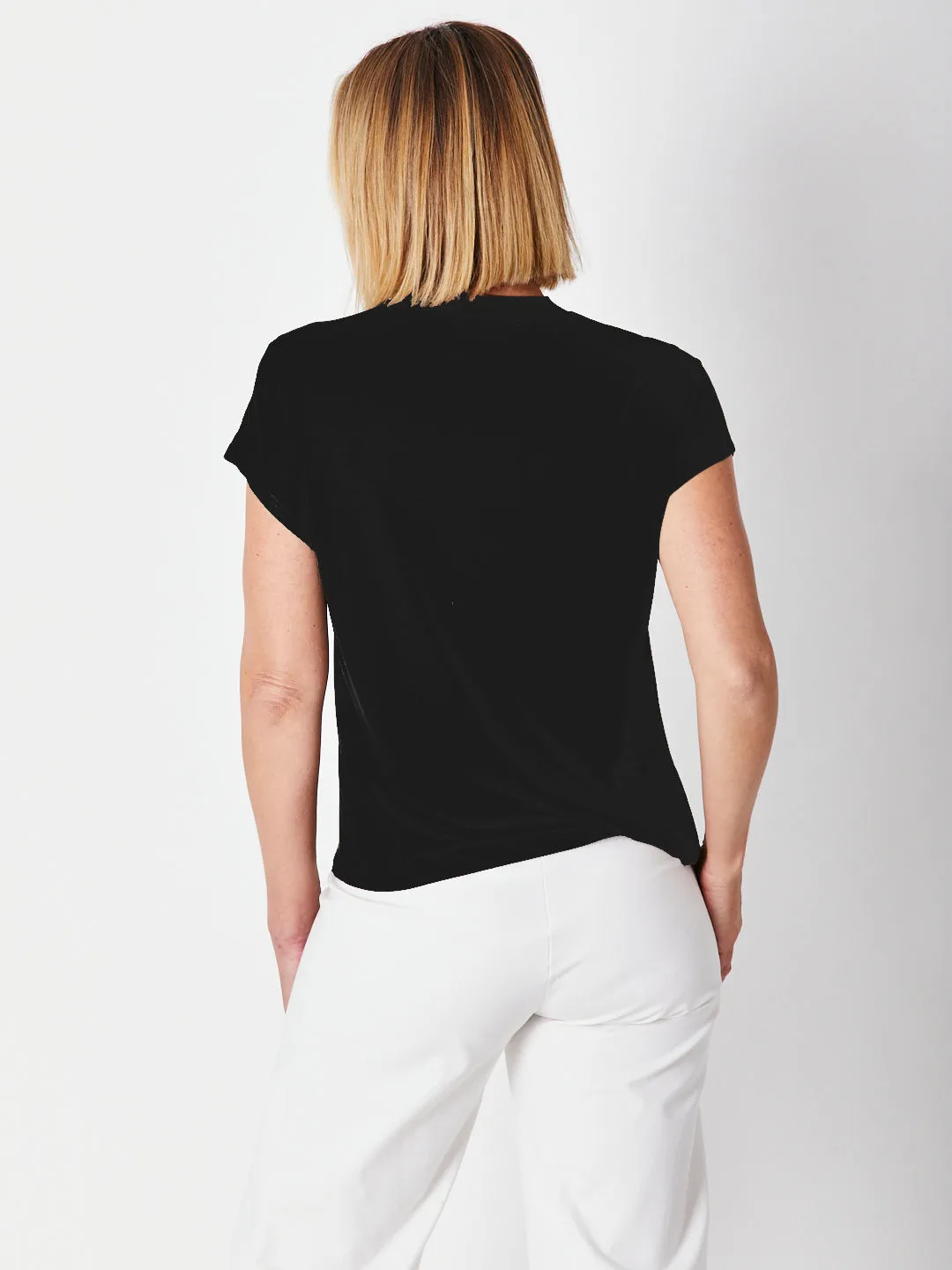 Cap Under Jacket Top -  Black - 25892