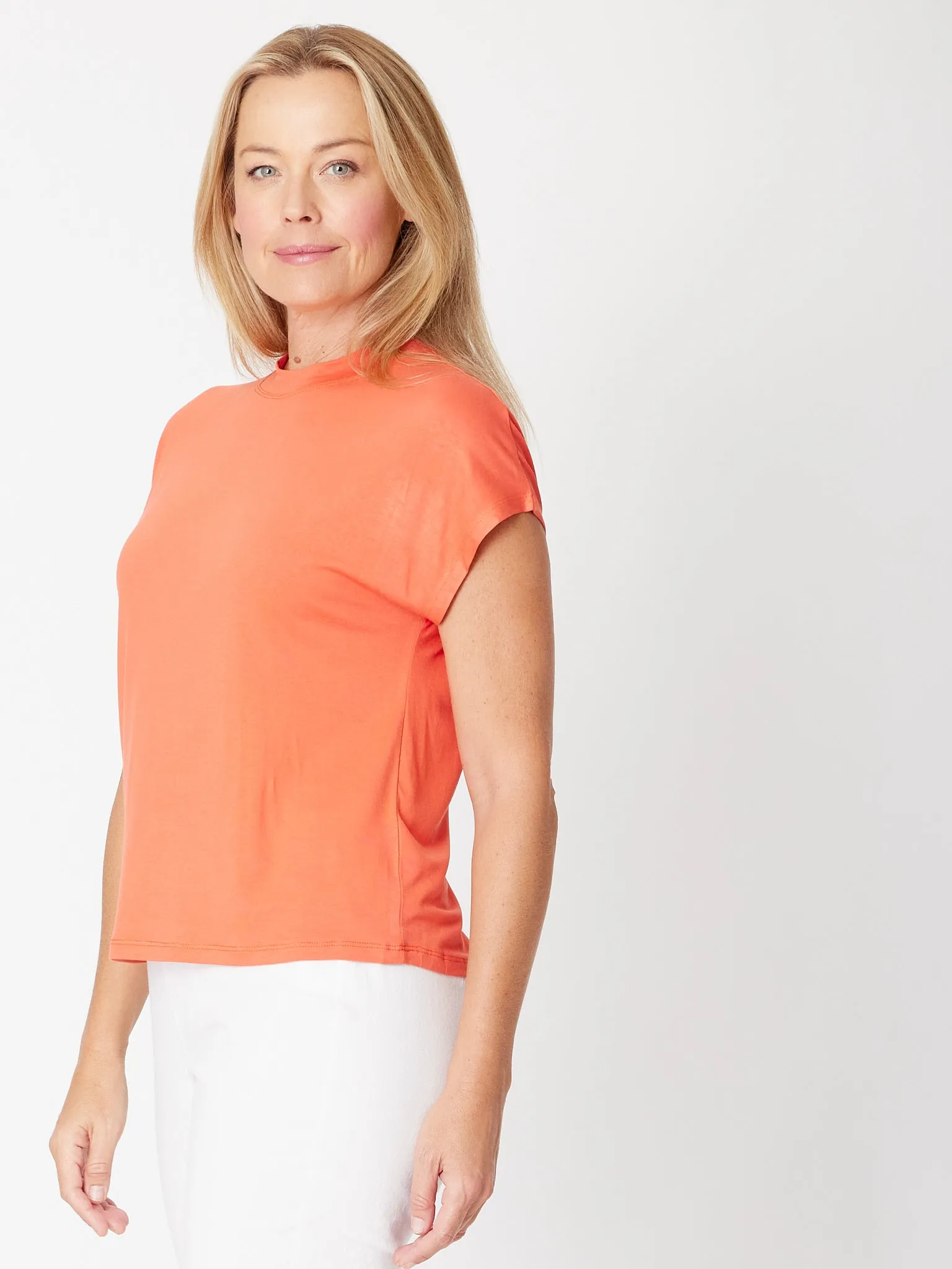 Cap Under Jacket Top  -  Rust - 25892