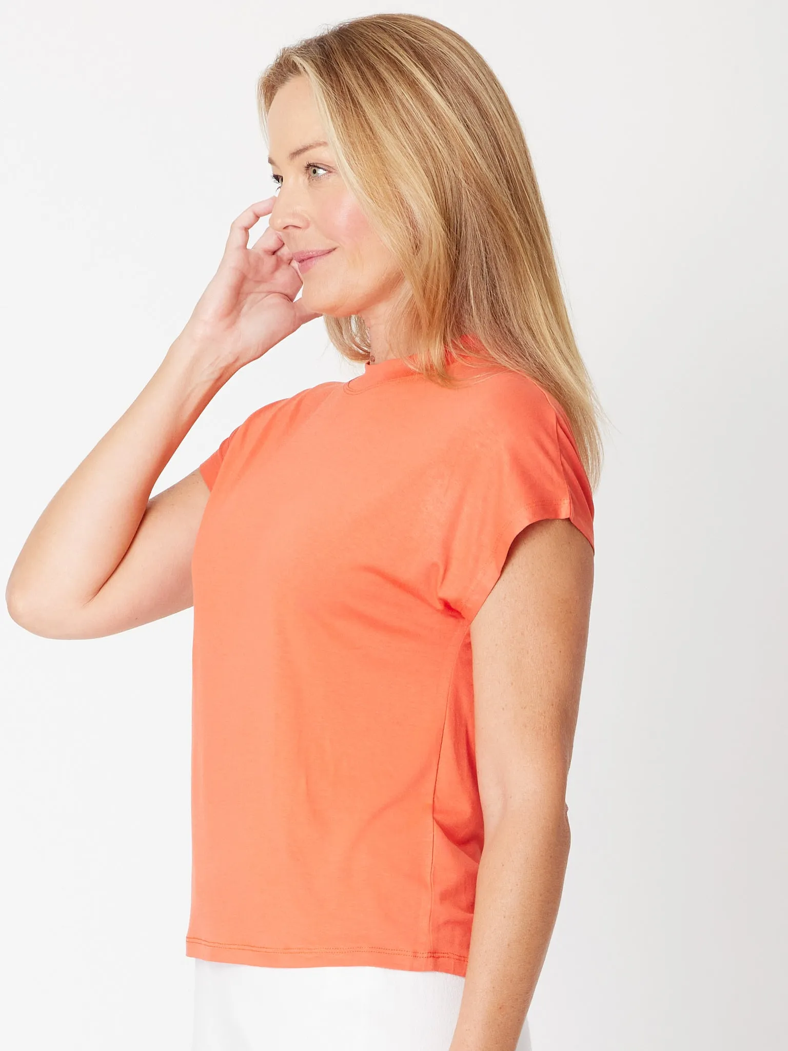 Cap Under Jacket Top  -  Rust - 25892
