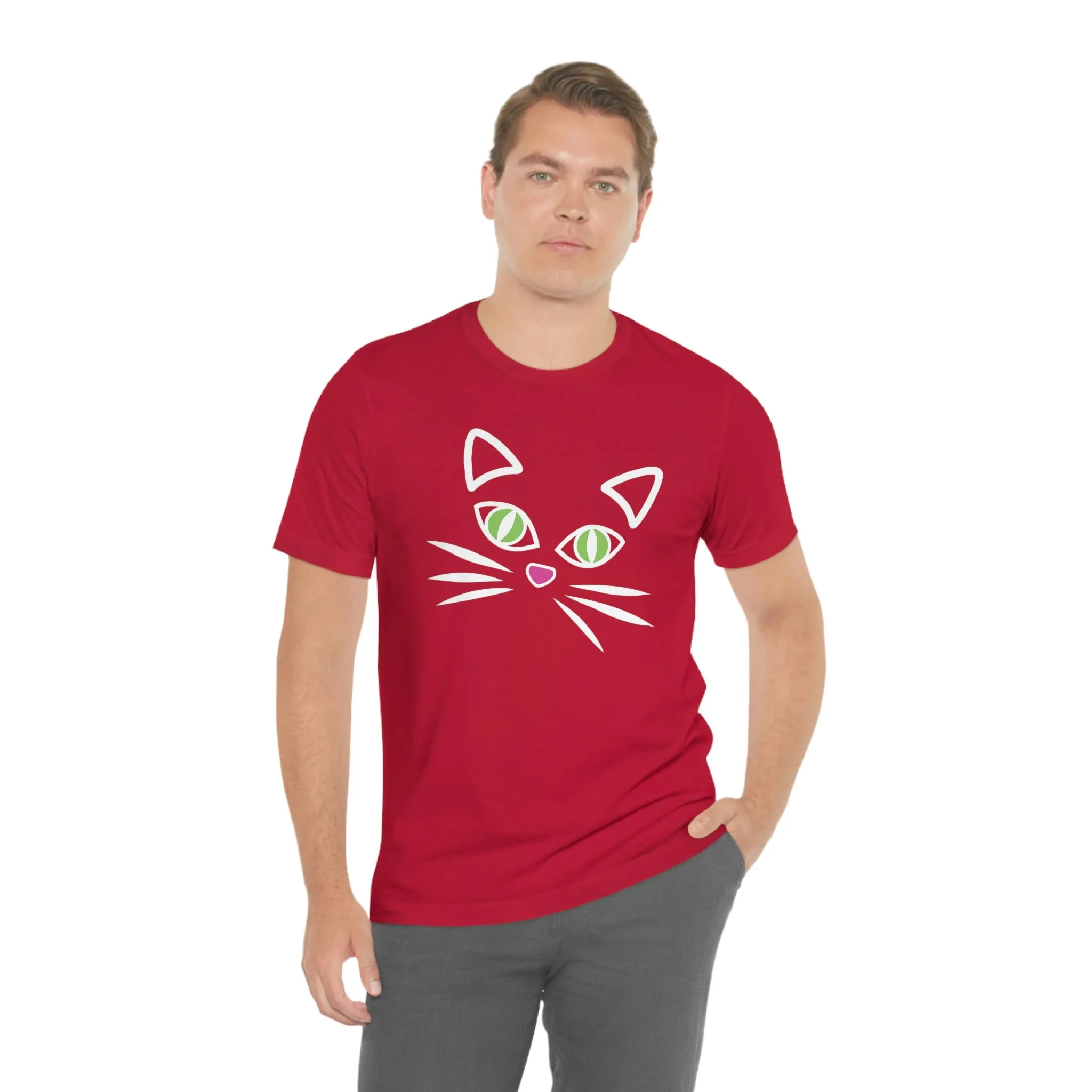 Cat Face Short Sleeve T-Shirt