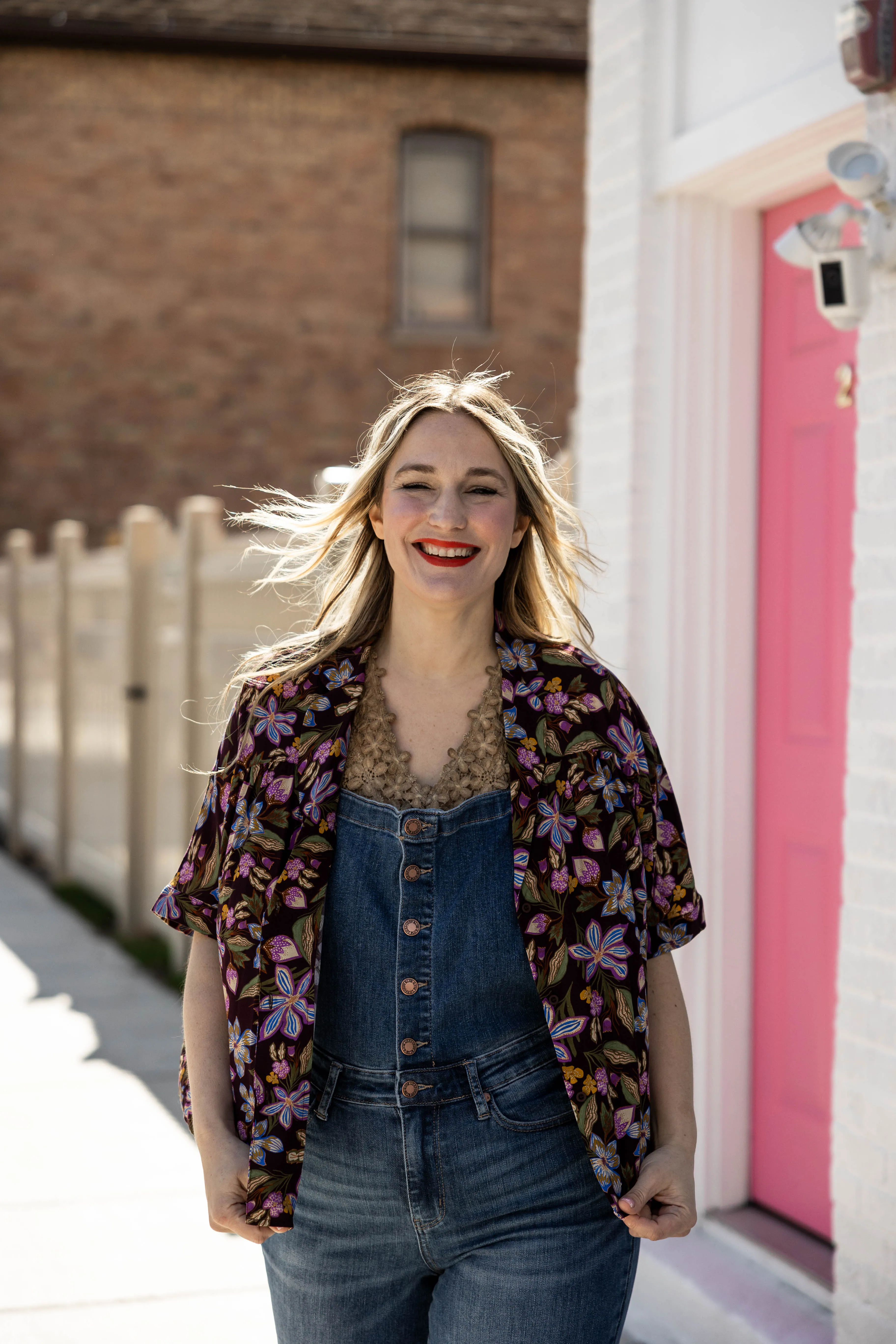 catherine top in purple floral