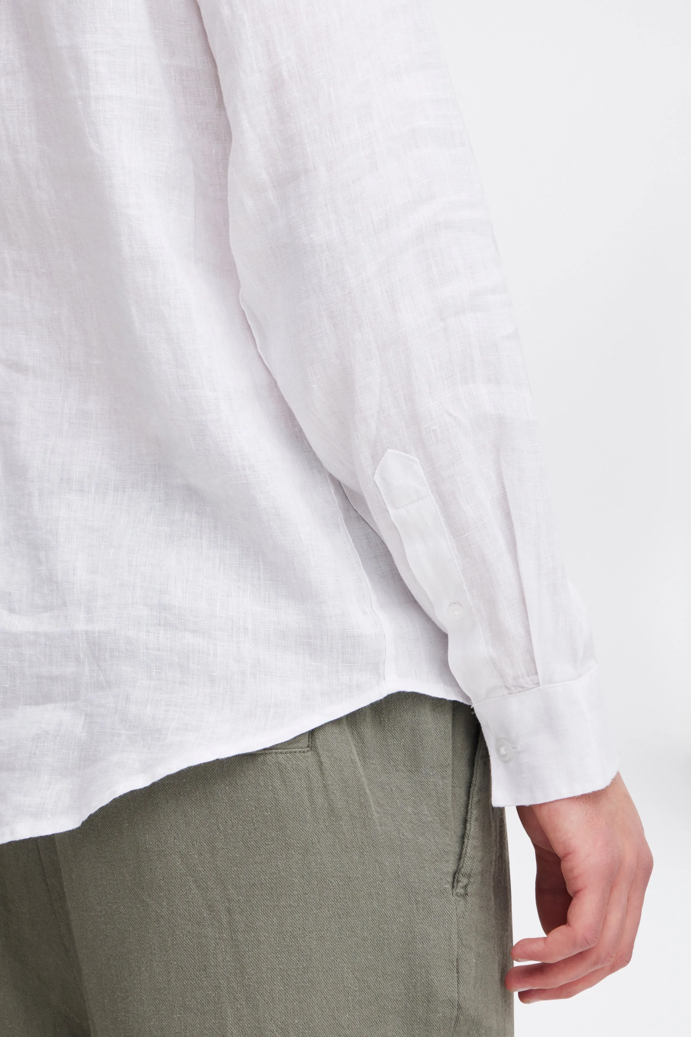 CFANTON Linen Long Sleeve Shirt - White