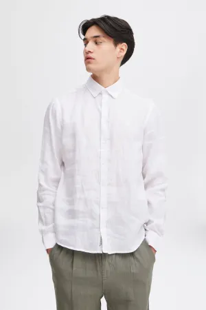 CFANTON Linen Long Sleeve Shirt - White