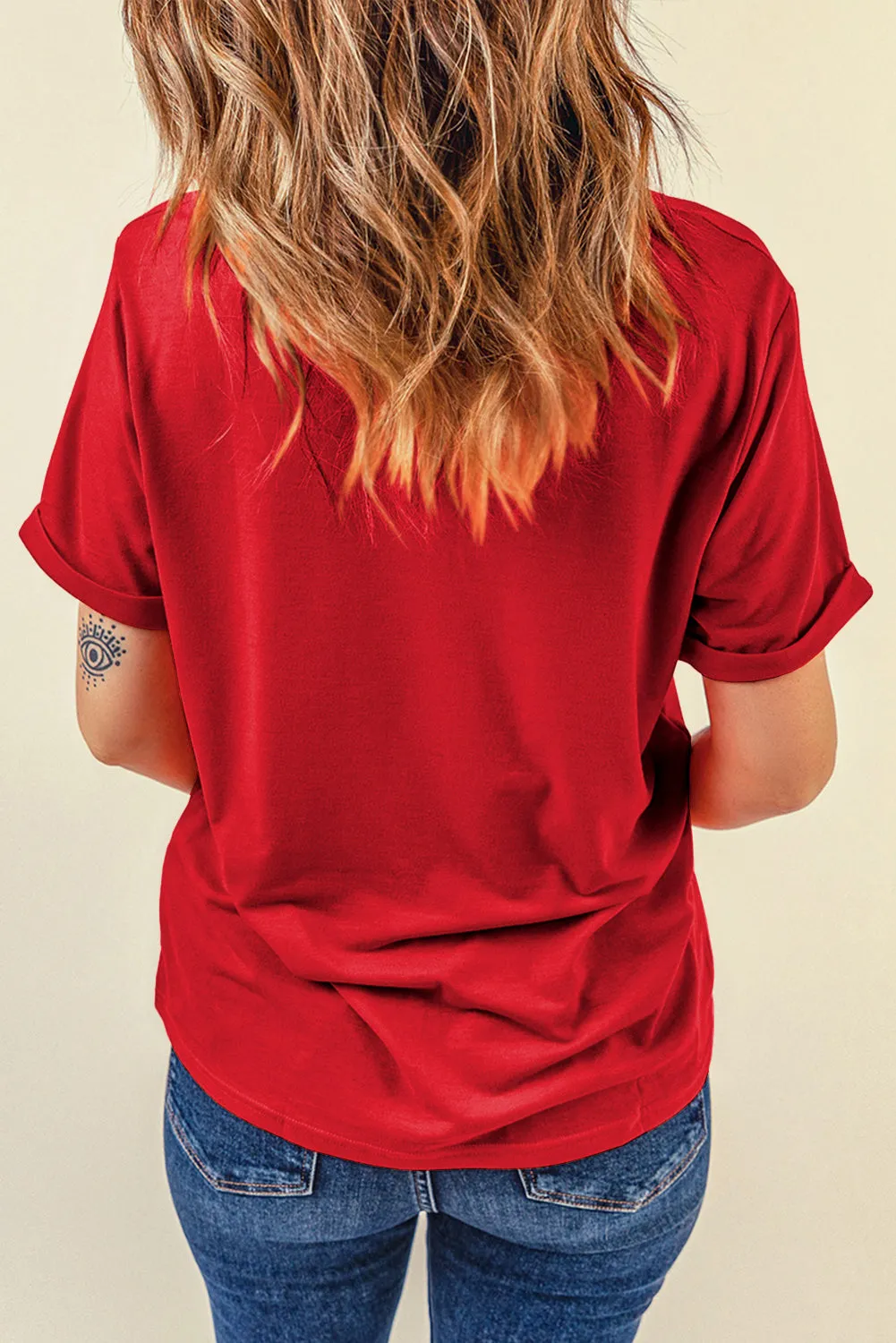 Checkered "LOVE" Red Graphic Valentines T Shirt