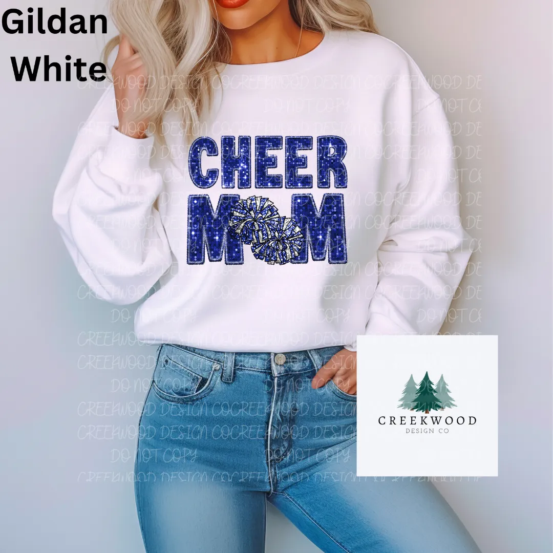 Cheer Mom Royal Faux Sequin