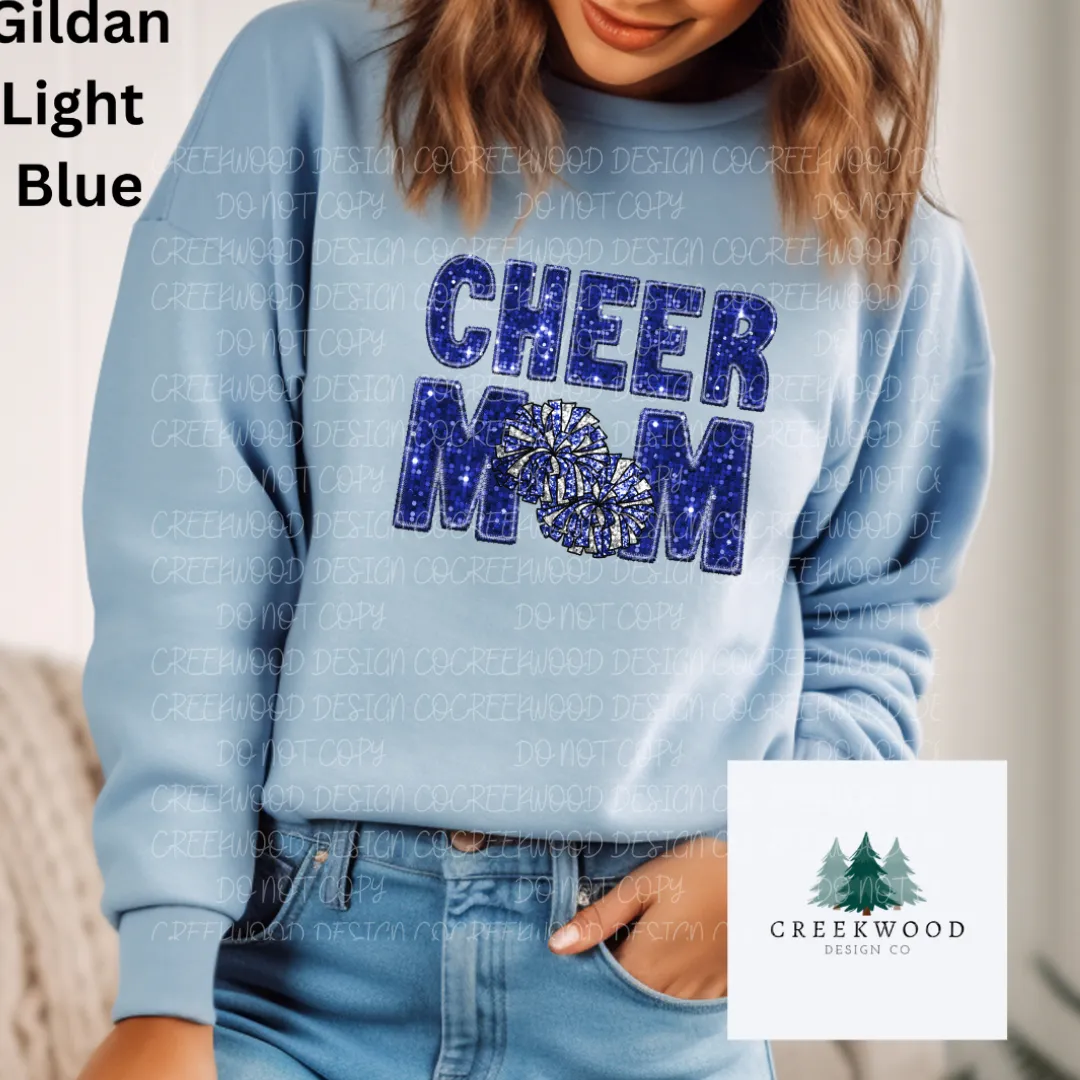 Cheer Mom Royal Faux Sequin