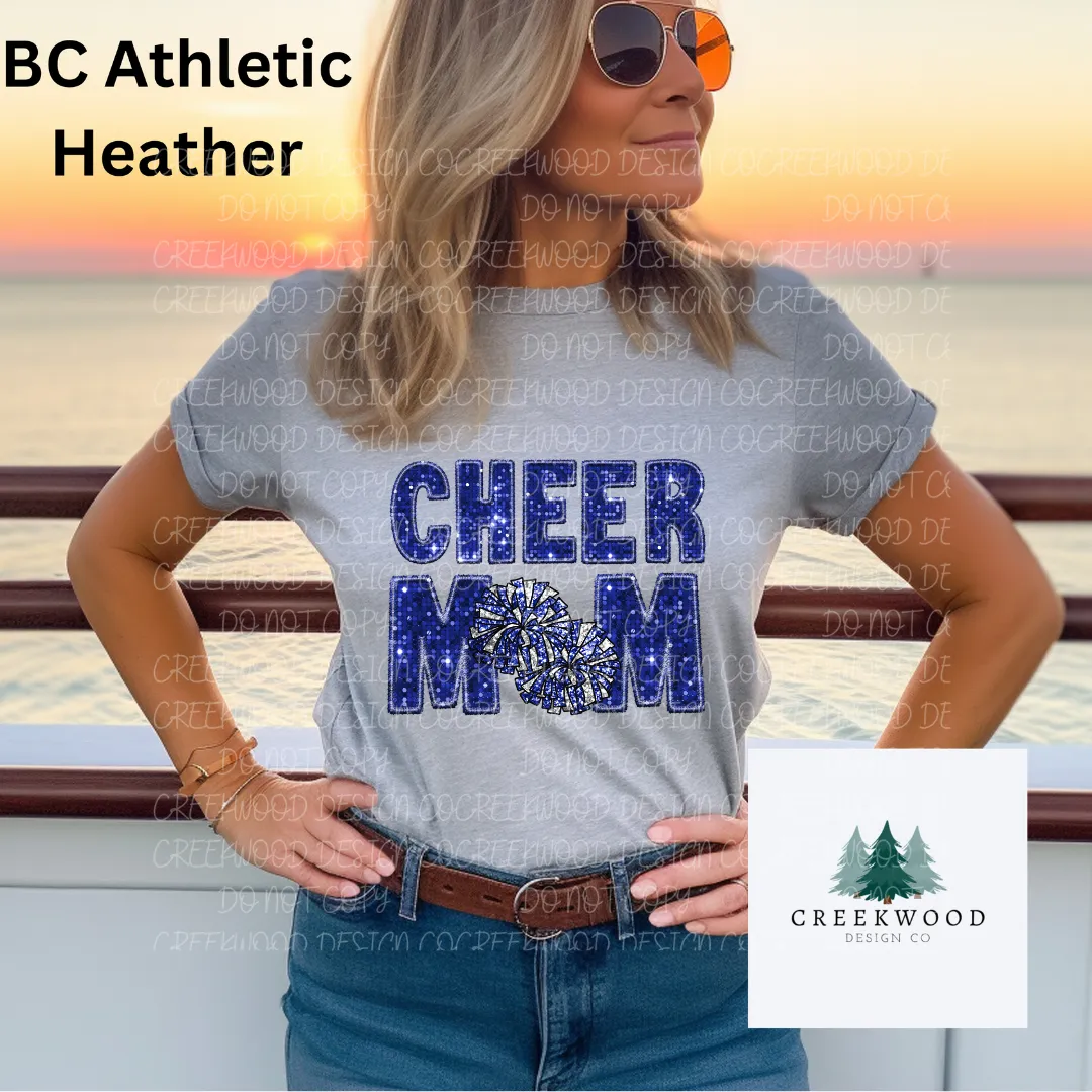 Cheer Mom Royal Faux Sequin