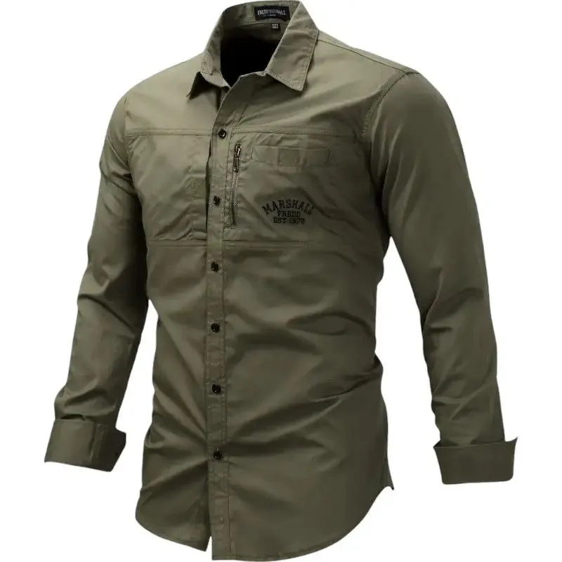 Chemise vert militaire homme