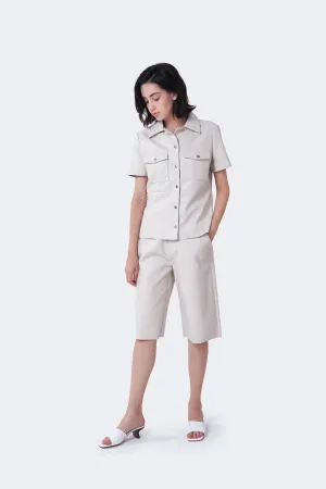 Chic Beige Knee-Length Shorts